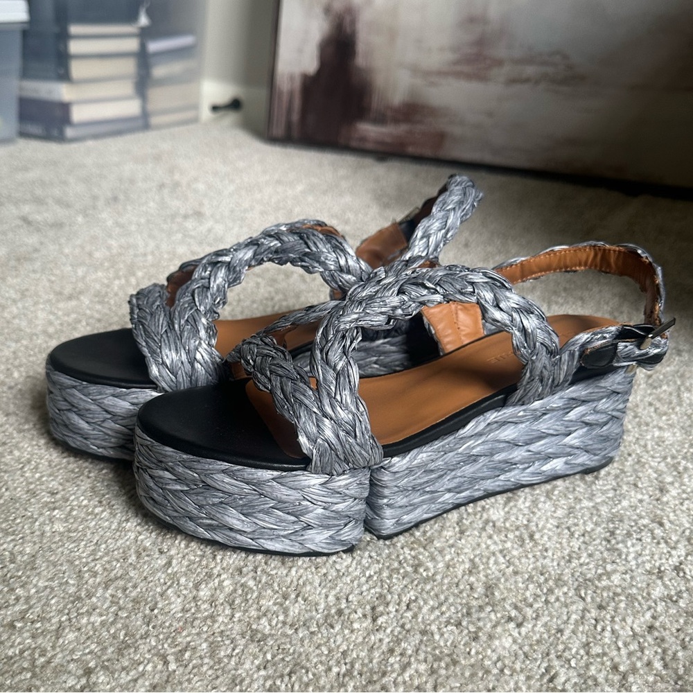 Clergerie Raffia Platform Sandals
